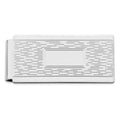Rhodium-Plated Kelly Waters Hinged Engravable Patterned Money Clip