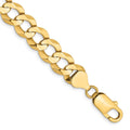 14K 8 inch 9.4mm Lightweight Flat Cuban with Lobster Clasp Bracelet, 8 x 9.4 mm