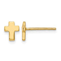 14K Polished Cross Post Earrings, 6.5 x 5 mm