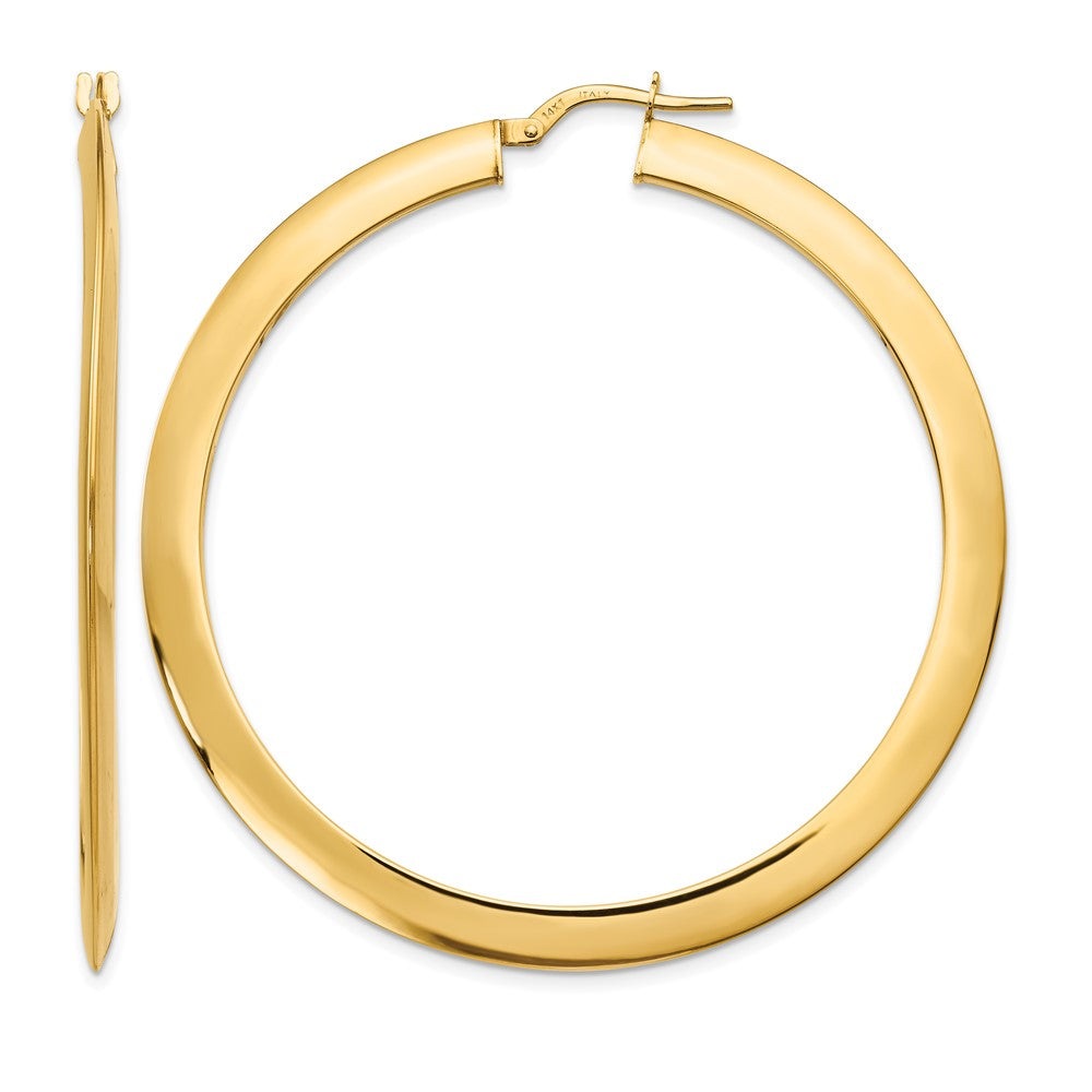 14K Polished Hoop Earrings, 55 x 53 mm