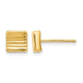 14K Gold Post Earrings, 7 x 6 mm