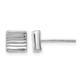14K White Gold Post Earrings, 7 x 6 mm