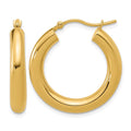 14K Polished Lightweight Hoop Earrings, 25 x 4 mm
