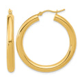 14K Polished Lightweight Hoop Earrings, 35 x 4 mm