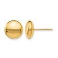 14K Polished Button Post Earrings, 11 x 11 mm