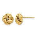14K Polished Textured Love Knot Earrings, 9.5 x 10 mm