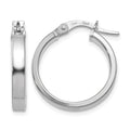 14K White Gold Polished Hoop Earrings, 20 x 3 mm, 1.31 g