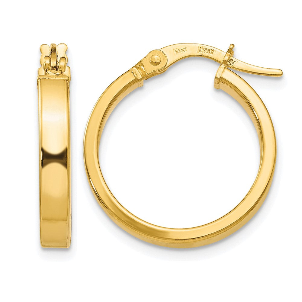 14K Polished Earrings, 20 x 3 mm