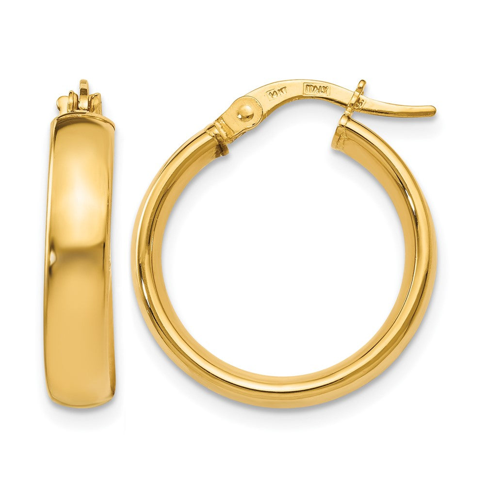 14K Polished Earrings, 20 x 4 mm