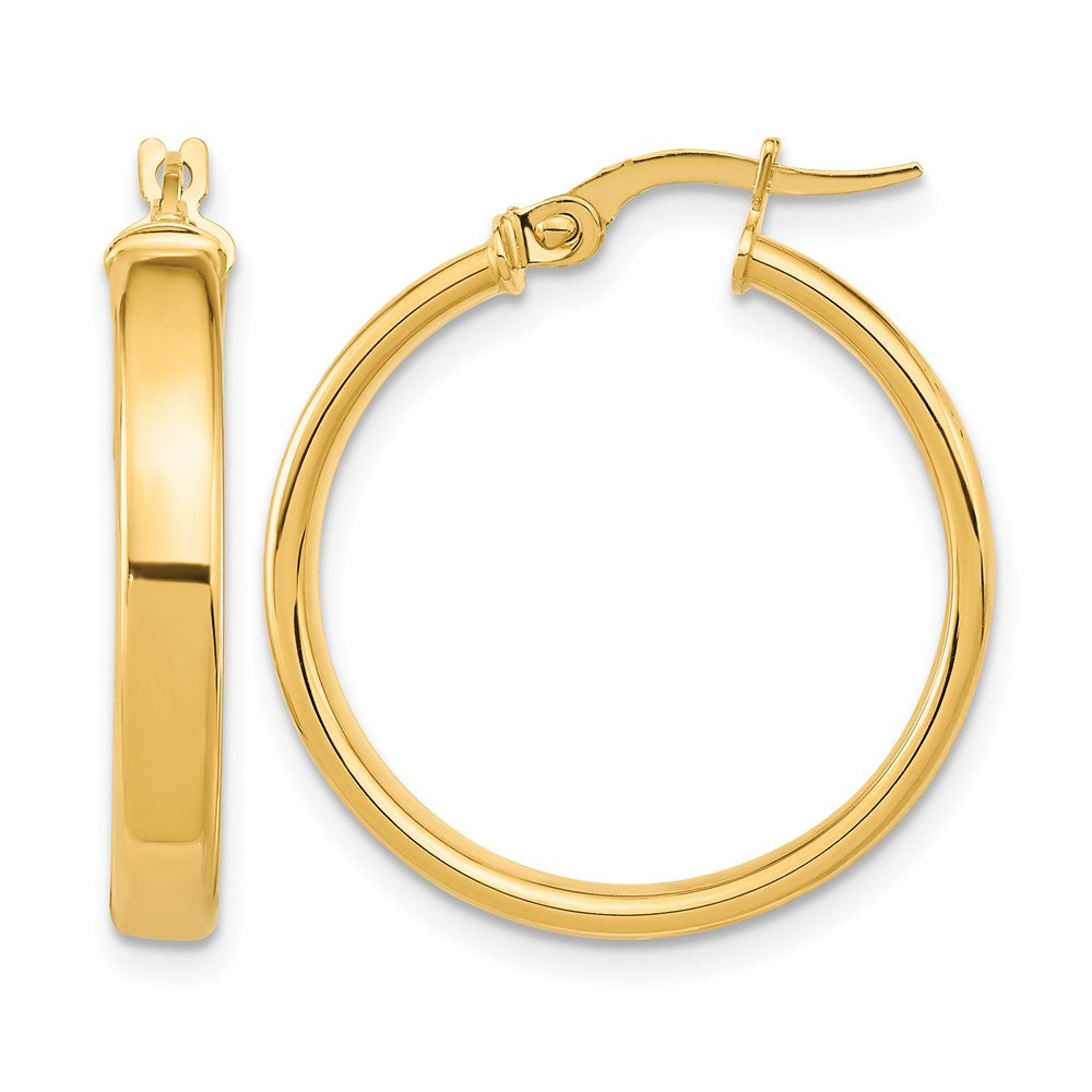 14K Polished Earrings, 25 x 4 mm
