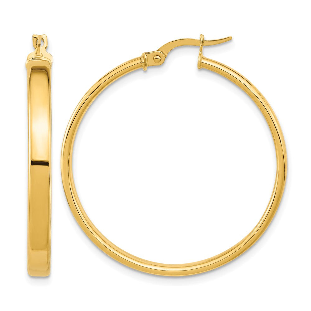 14K Polished Earrings, 35 x 4 mm
