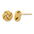 14K Knot Polished D/C Post Earrings, 8 x 9 mm
