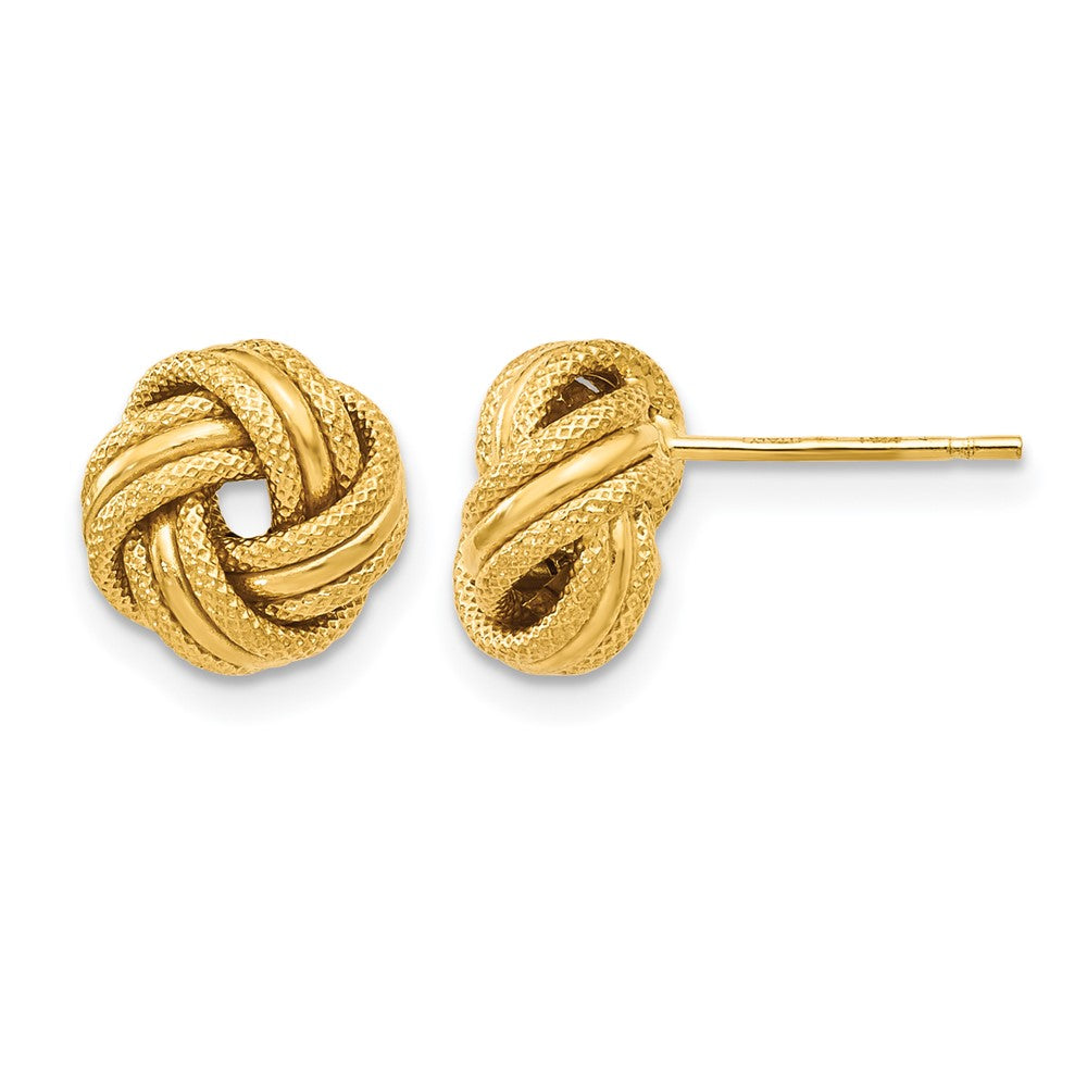 14K Knot Polished D/C Post Earrings, 8 x 9 mm