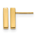 14K Polished Post Bar Earrings, 12.5 x 3 mm