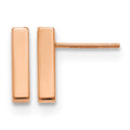 14K Rose Gold Polished Post Earrings, 12.5 x 3 mm
