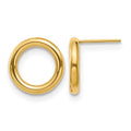 14K Polished Circle Post Earrings, 15 x 15 mm