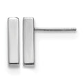 14K White Gold Polished Post Earrings, 12.5 x 3 mm