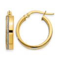 14K Polished Glimmer Infused Hoop Earrings, 20.5 x 3.75 mm