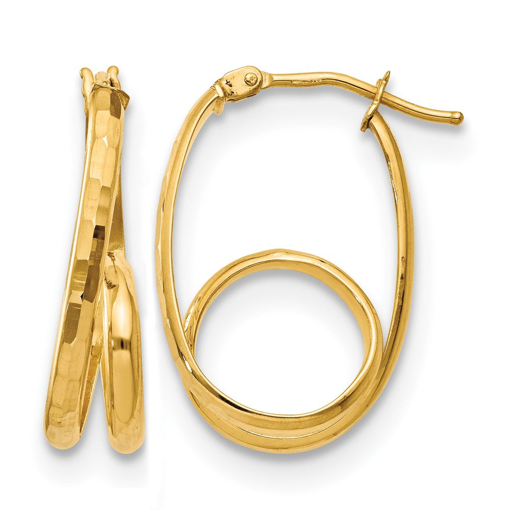 14K Polished Fancy Earrings, 22 x 15 mm