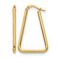 14K Polished Geometric Shape Hoop Earrings, 32.5 x 2 mm