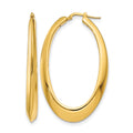 14K Polished Hoop Earrings, 54 x 35 mm