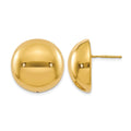 14K Polished Hollow Domed Post Earrings, 19 x 19 mm