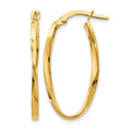 14K Twisted Oval Hoop Earrings, 30 x 2 mm