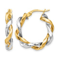 14K Two-tone Hoop Earrings, 24 x 22 mm