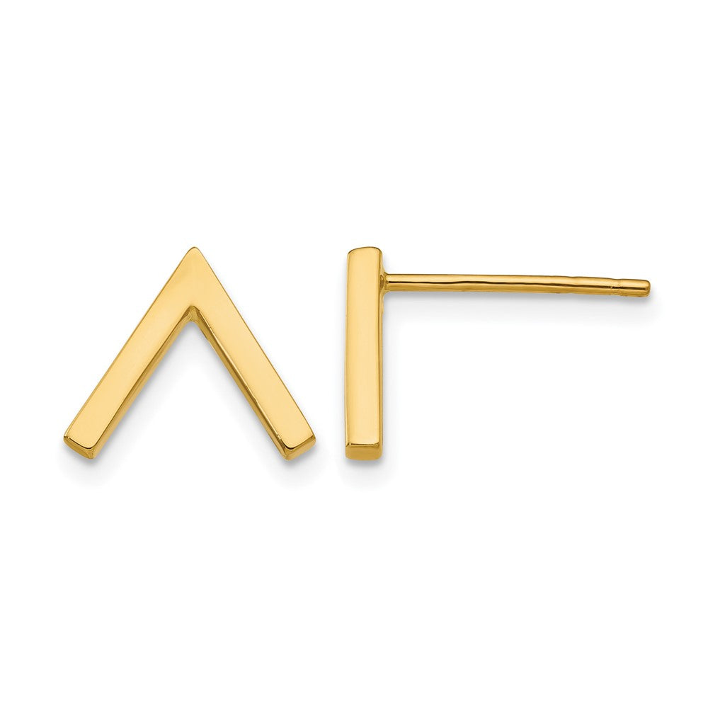 14K Polished Stud Earrings, 9 x 10 mm