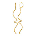 14K Polished Twisted Leverback Earrings, 76 x 2 mm