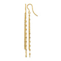 14K Polished Tassel Dangle Shephard Hook Earrings, 75 x 2 mm