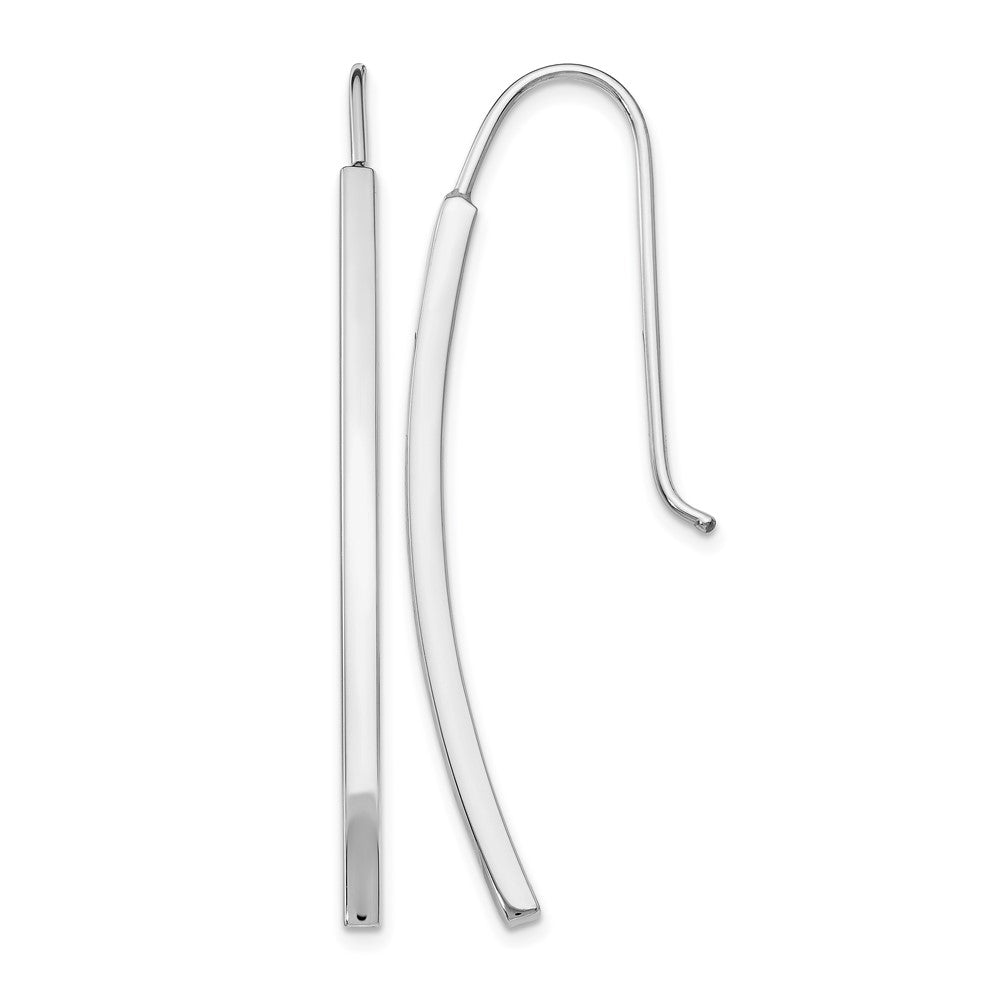 14K White Gold Polished Earrings, 48 x 1.5 mm