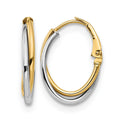 14K Two-tone Polished Hoop Earrings, 21.7 x 3 mm