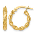 14K Twisted Hoop Earrings, 16 x 2.5 mm