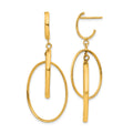 14K Polished Post Dangle Earrings, 45 x 18 mm