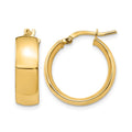 14K 6mm High Polished Hoop Earrings, 20 x 6 mm
