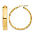 14K 6mm High Polished Hoop Earrings, 30 x 6 mm
