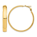 14K 6mm High Polished Omega Back Hoop Earrings, 39 x 6 mm