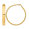 14K 6mm High Polished Omega Back Hoop Earrings, 46 x 6 mm