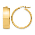 14K 8mm High Polished Hoop Earrings, 25 x 8 mm