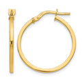 14K Polished Hoop Earrings, 20 x 1.5 mm