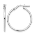 14K White Gold Polished Hoop Earrings, 20 x 1.5 mm