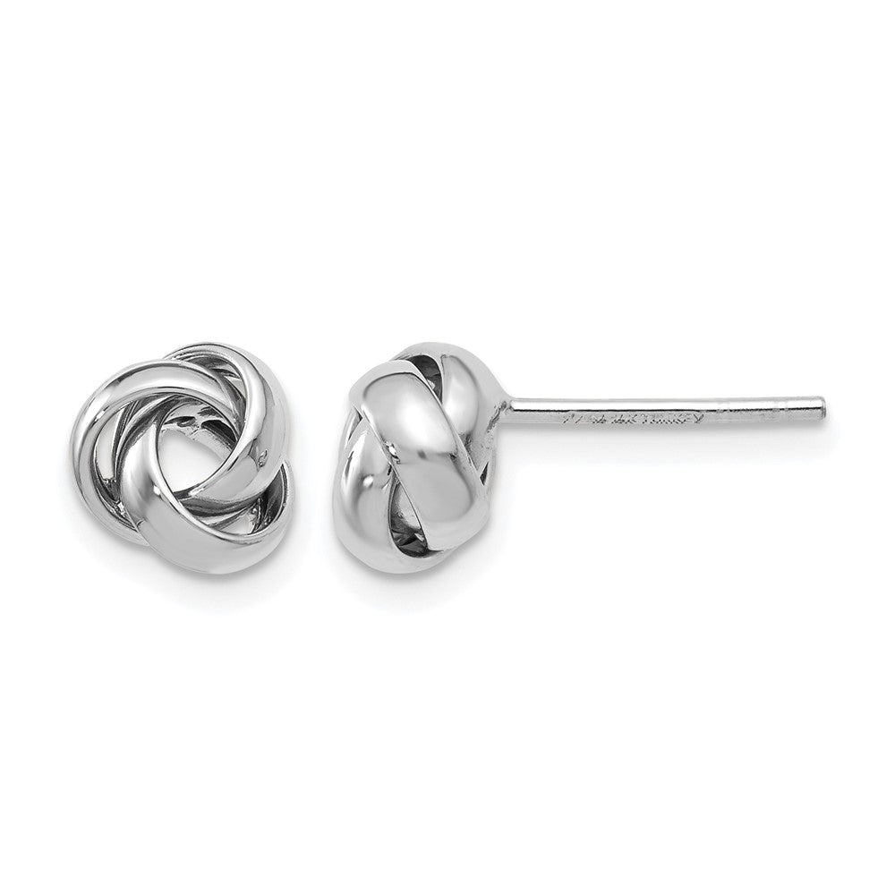 14K White Gold Polished Post Earrings, 8 x 7 mm