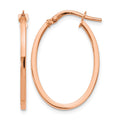 14K Rose Gold Polished Oval Hoop Earrings, 23 x 1.5 mm