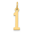 14k Small Elongated Number 1 Charm, 15.42 x 4.19 mm