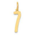 14k Small Elongated Number 7 Charm, 15.37 x 4.41 mm