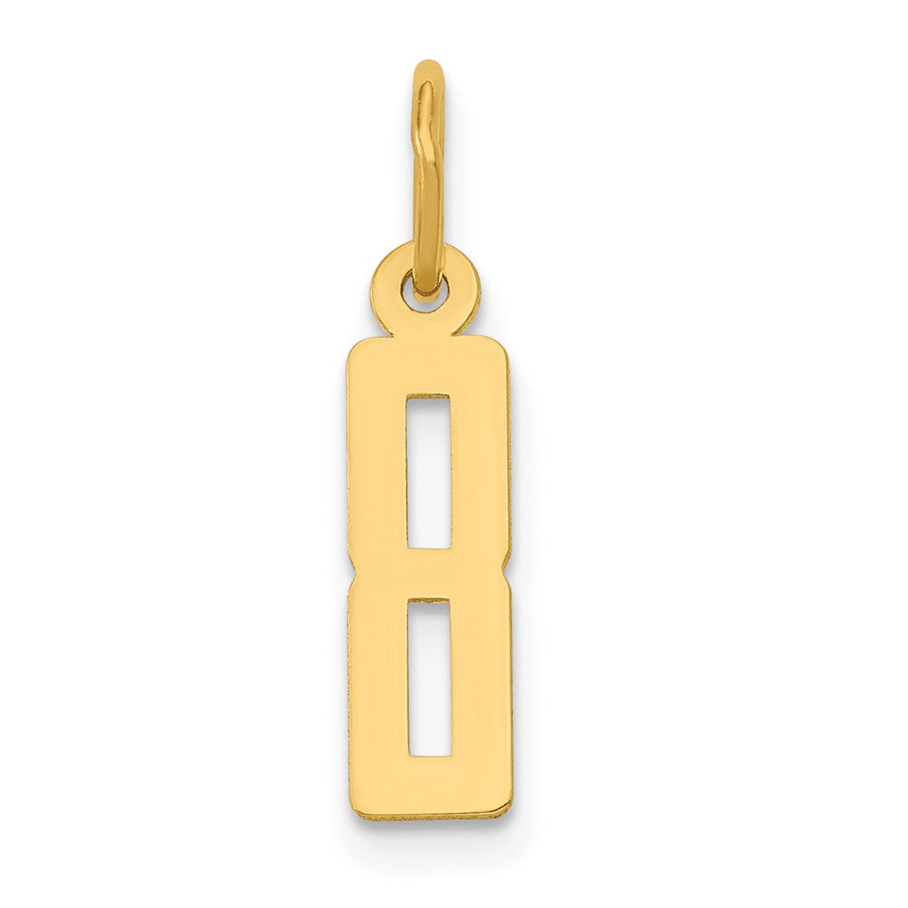 14k Small Elongated Number 8 Charm, 15.37 x 4.19 mm