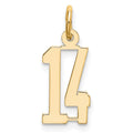 14k Small Elongated Number 14 Charm