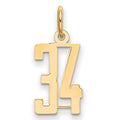 14k Small Elongated Number 34 Charm