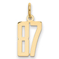 14k Small Elongated Number 87 Charm